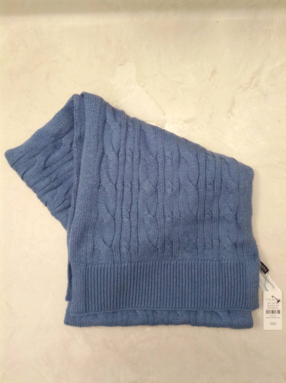 Talbots Blue Cable Knit Scarf